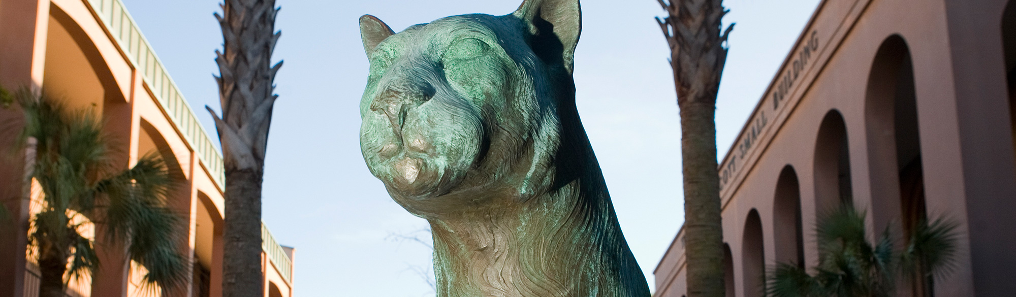 Cougar Statue at Cougar Mall of the College of Charleston campus